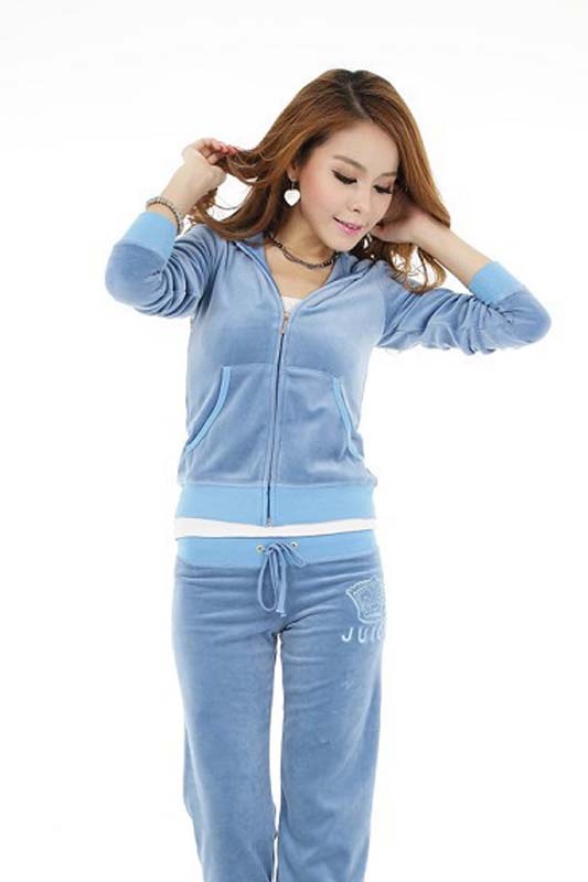 Juicy Couture Pearl Velour Tracksuits Blue Q332238